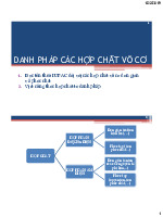 Đề cương môn hoá đại cương- Trường Đại học bách khoa - Đại học đà nẵng.