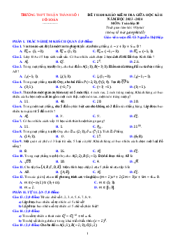Bộ đề tham khảo giữa kì 2 Toán 10 năm 2023 – 2024 trường Thuận Thành 1 – Bắc Ninh