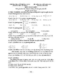 Đề giữa kì 2 Toán 9 năm 2023 – 2024 trường THCS Võ Trường Toản – BR VT