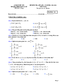 Đề giữa học kỳ 1 Toán 11 năm 2022 – 2023 trường THPT Núi Thành – Quảng Nam