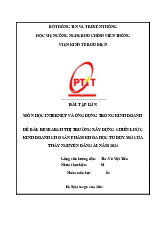 Bài tập lớn Research thị trường xây dựng chiến lược kinh doanh môn Internet và ứng dụng trong kinh doanh | Học viện Công Nghệ Bưu Chính Viễn Thông