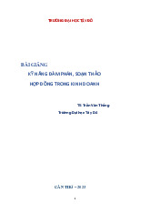 Kỹ năng đàm phán, soạn thảo hợp đồng trong kinh doanh | Đại học Tây Đô