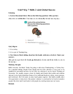 Unit 9 lớp 7 Skills 2 sách Global Success