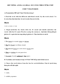 Giải sách bài tập tiếng Anh lớp 6 Unit 7 Television Global Success