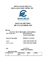 Đồ án Lập trình .NET: Quản lý Quán Xưởng Billiard | Môn Lý thuyết mạch 1 | Đại học Điện lực