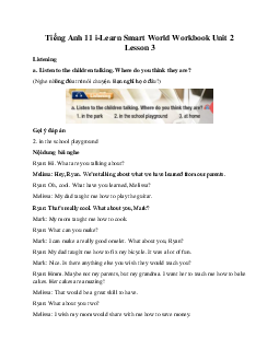 Giải Tiếng Anh 11 Workbook Unit 2 Lesson 3 | Smart World