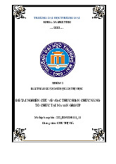 Chức Năng Tổ Chức Tại Masan Group | Bài Thảo Luận Môn Quản Trị Học