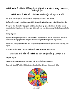 Giải Toán 6 Bài 42: Kết quả có thể và sự kiện trong trò chơi, thí nghiệm | Kết nối tri thức