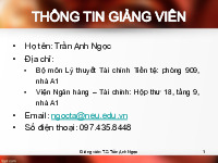 Chương 1 Những Vấn Đề Cơ Bản Về Tài Chính Tiền Tệ môn Lý thuyết Tài chính Tiền tệ | Trường Đại học Kinh Tế - Luật, Đại học Quốc gia Thành phố Hồ Chí Minh