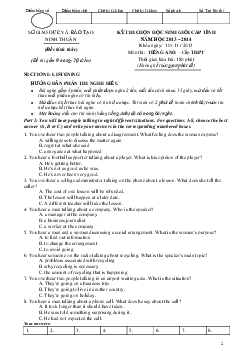 Kỳ thi chọn hsg lớp 12 THPT tỉnh Ninh Thuận môn Tiếng Anh năm học 2013-2014