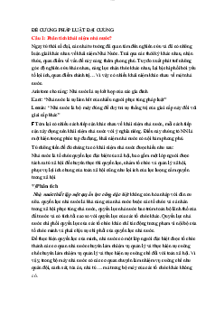 Đề cương môn Pháp luật đại cương | Đại học Văn hóa Hà Nội