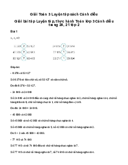 Luyện tập: Giải bài tập Luyện tập, thực hành Toán lớp 3 Cánh diều trang 20, 21 tập 2
