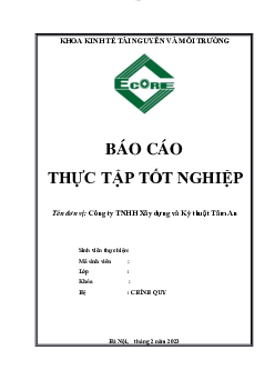 Báo cáo: " công ty TNHH xây dựng và kỹ thuật Tâm An"