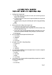 Câu hỏi trắc nghiệm ôn tập Chủ nghĩa xã hội khoa học | Đại học Bách Khoa Hà Nội