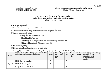Kế hoạch giáo dục môn Âm nhạc 6 sách Cánh diều