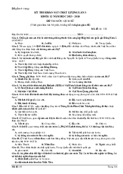 Đề thi thử THPT Quốc gia 2024 lần 3 môn Lịch sử - Mã đề 135 trường THPT Đội Cấn, Vĩnh Phúc