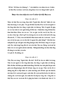 Văn mẫu lớp 7: Đoạn văn cảm nhận về nhân vật thầy Đuy-sen hoặc An-tư-nai | Kết nối tri thức