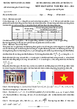 Đề HSG Toán 10 vòng 2 năm 2022 – 2023 trường THPT Nguyễn Gia Thiều – Hà Nội