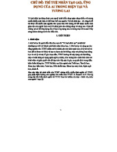 Bài luận về trí tuệ nhân tạo (AI) - Ứng dụng và tương lai của AI