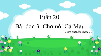 Tuần 20 - Bài đọc 3: Chợ nổi Cà Mau | Bài giảng PowerPoint Tiếng Việt 3 | Cánh Diều
