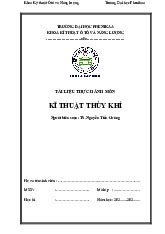 Tài liệu thực hành học phần Kỹ thuật thủy khí | Trường Đại học Phenikaa