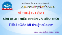 Giáo án điện tử Mĩ thuật 1 Chân trời sáng tạo : Góc mĩ thuật của em