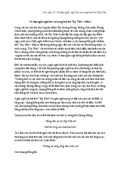 Văn mẫu lớp 12: Vẻ đẹp ngôn ngữ thơ ca trong bài thơ Tây Tiến (6 mẫu) hay chọn lọc