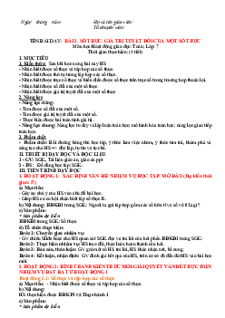 Giáo án Toán 7 Chương 2 Bài 2: Số Thực, Giá Trị Tuyệt Đối sách Chân trời sáng tạo