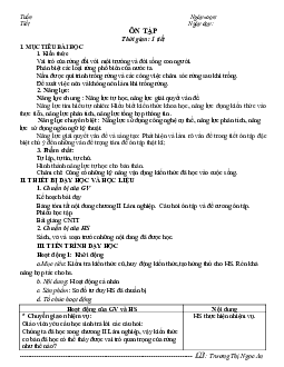 Giáo án Công nghệ 7 Ôn Tập Chương II sách Kết nối tri thức