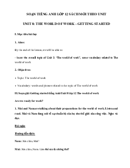 Getting started Unit 8 lớp 12 The world of work