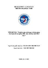 Tiểu luận Phương pháp rèn luyện đọc diễn cảm cho học sinh tiểu học | Môn PPDH toán - PPDH tiếng Việt ở tiểu học - Đại học Vinh