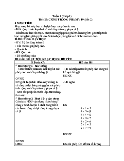 Giáo án Toán 1 - Tuần 9 | sách Cùng học để phát triển năng lực