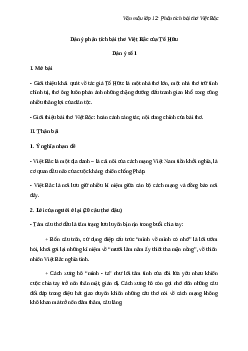 Phân tích bài thơ Việt Bắc (Dàn ý + 26 Mẫu) hay chọn lọc | Văn mẫu 12