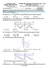 Đề giữa học kỳ 1 Toán 12 năm 2024 – 2025 trường THPT Yên Viên – Hà Nội