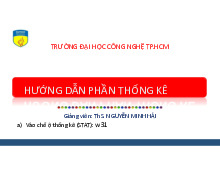 Hướng Dẫn Thống Kê - ThS. Nguyễn Minh Hải - Mẫu và Ước Lượng. Môn Xác suất thống kê | Đại học Công nghệ Thành phố Hồ Chí Minh.