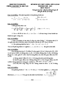 Đề khảo sát Toán 9 lần 5 năm 2022 – 2023 phòng GD&ĐT Kinh Môn – Hải Dương