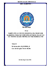 Nghiên cứu các yếu tố ảnh hưởng của influencer marketing tới hành vi tiêu dùng mỹ phẩm của genz ở các trường đại học trên tp Hà Nội | Bài thảo luận Phương pháp nghiên cứu khoa học