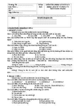 Đề thi học kì 1 lớp 5 môn Lịch Sử Địa Lí - Số 2
