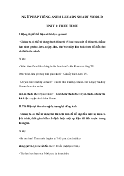 Ngữ pháp unit 1 lớp 8 i-Learn Smart World
