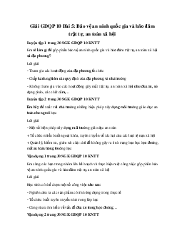 Giải GDQP 10 Bài 5 KNTT