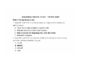 Trắc nghiệm môn "Tin học ứng dụng" (có đáp án)