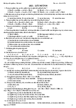 Trắc nghiệm Hóa 10 Chương Oxi - Lưu huỳnh