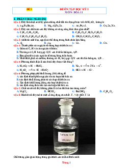Đề thi học kì 1 Hóa 11 Chân Trời Sáng Tạo - Đề 3 (Có đáp án)