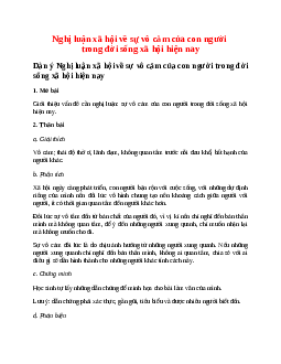 Văn mẫu 8 Nghị luận về một vấn đề của đời sống | Nghị luận về sự vô cảm trong cuộc sống hiện nay