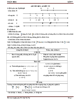 Các dạng toán và phương pháp giải Toán 7 – Ngô Văn Thọ
