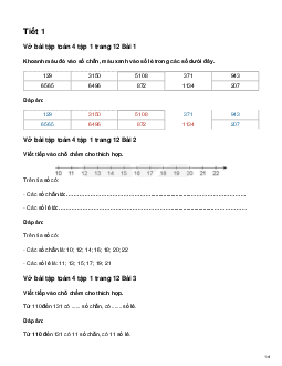 Vở bài tập Toán lớp 4 trang 12 Bài 3: Số chẵn, số lẻ Kết nối tri thức