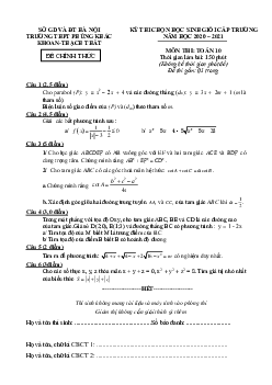 Đề học sinh giỏi Toán 10 năm 2020 – 2021 trường Phùng Khắc Khoan – Hà Nội