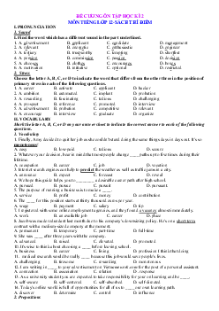 Đề cương ôn tập môn Tiếng anh 12 học kỳ 2