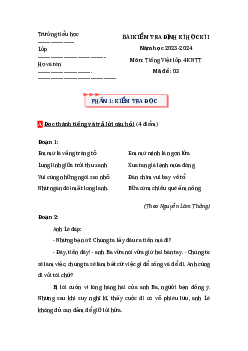 Đề thi Tiếng Việt lớp 4 học kì 1 Kết nối tri thức năm 2023 - Đề 3