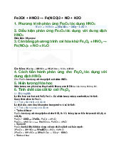 Fe3O4 + HNO3 → Fe(NO3)3 + NO + H2O - Hóa học 11